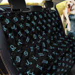 Blue Zodiac Symbols Pattern Print Pet Car Back Seat Cover