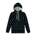 Blue Zodiac Symbols Pattern Print Pullover Hoodie
