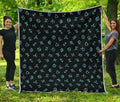 Blue Zodiac Symbols Pattern Print Quilt