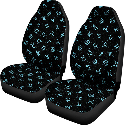 Blue Zodiac Symbols Pattern Print Universal Fit Car Seat Covers