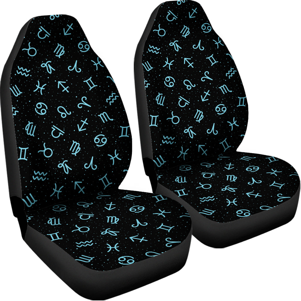 Blue Zodiac Symbols Pattern Print Universal Fit Car Seat Covers