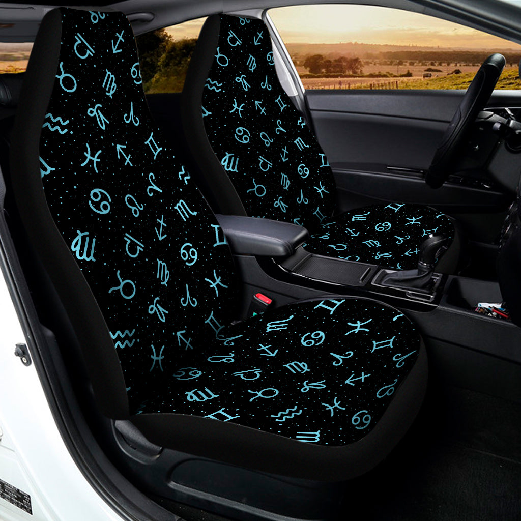 Blue Zodiac Symbols Pattern Print Universal Fit Car Seat Covers