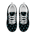 Blue Zodiac Symbols Pattern Print White Sneakers