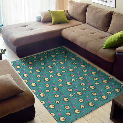 Blue Zombie Pattern Print Area Rug