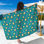 Blue Zombie Pattern Print Beach Sarong Wrap