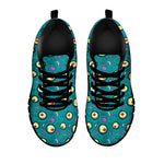 Blue Zombie Pattern Print Black Sneakers