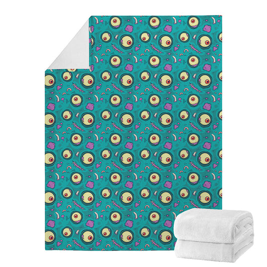 Blue Zombie Pattern Print Blanket