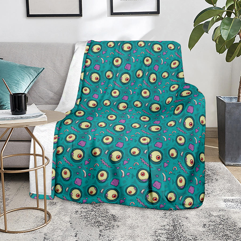 Blue Zombie Pattern Print Blanket