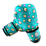 Blue Zombie Pattern Print Boxing Gloves