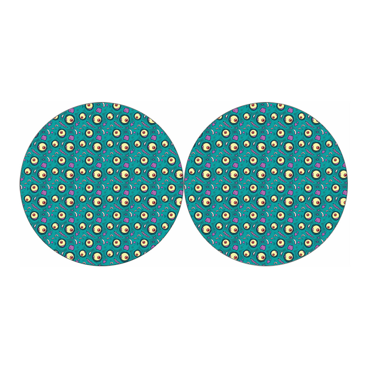 Blue Zombie Pattern Print Car Coasters