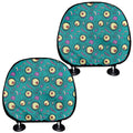 Blue Zombie Pattern Print Car Headrest Covers