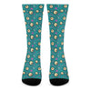 Blue Zombie Pattern Print Crew Socks