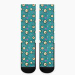 Blue Zombie Pattern Print Crew Socks