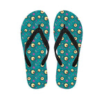 Blue Zombie Pattern Print Flip Flops