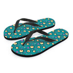 Blue Zombie Pattern Print Flip Flops