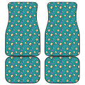 Blue Zombie Pattern Print Front and Back Car Floor Mats