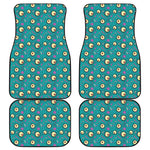 Blue Zombie Pattern Print Front and Back Car Floor Mats