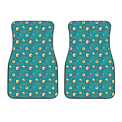 Blue Zombie Pattern Print Front Car Floor Mats