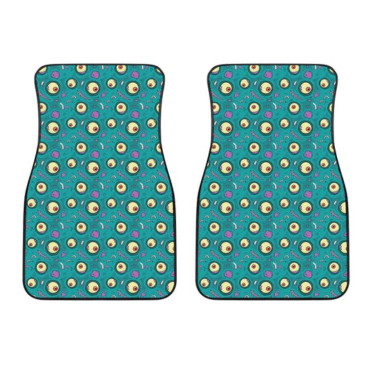 Blue Zombie Pattern Print Front Car Floor Mats