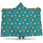 Blue Zombie Pattern Print Hooded Blanket