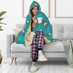 Blue Zombie Pattern Print Hooded Blanket