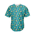 Blue Zombie Pattern Print Men's Baseball Jersey