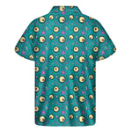 Blue Zombie Pattern Print Men's Short Sleeve Shirt