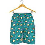 Blue Zombie Pattern Print Men's Shorts
