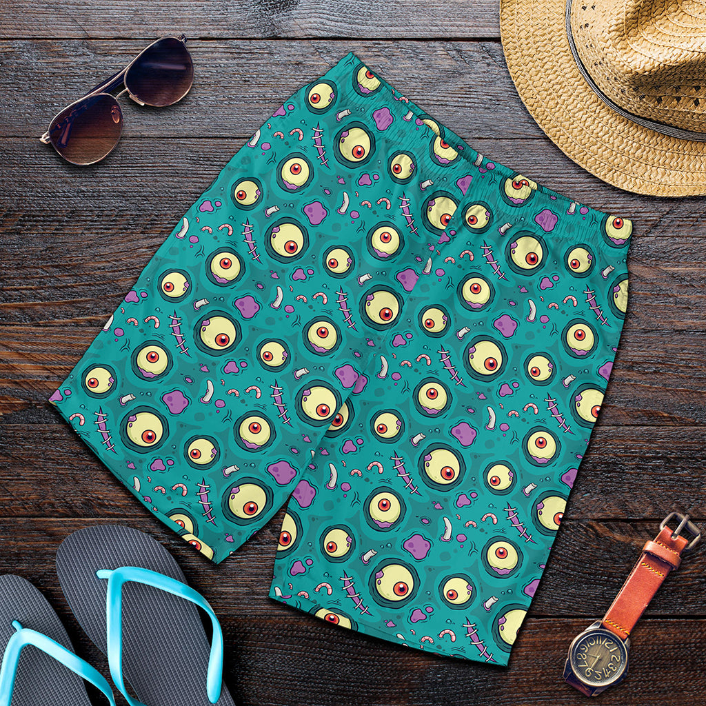 Blue Zombie Pattern Print Men's Shorts