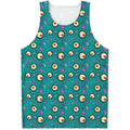 Blue Zombie Pattern Print Men's Tank Top