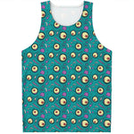Blue Zombie Pattern Print Men's Tank Top