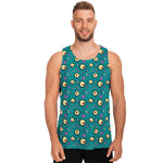 Blue Zombie Pattern Print Men's Tank Top