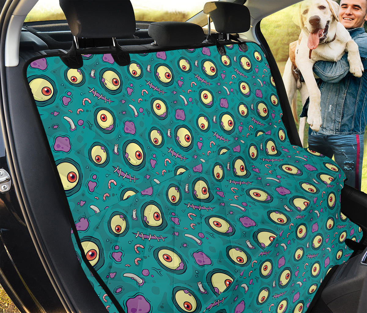 Blue Zombie Pattern Print Pet Car Back Seat Cover