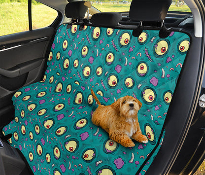 Blue Zombie Pattern Print Pet Car Back Seat Cover