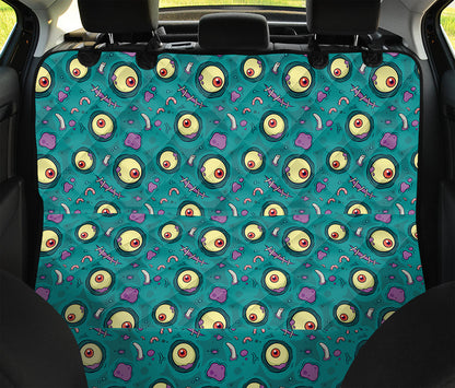 Blue Zombie Pattern Print Pet Car Back Seat Cover