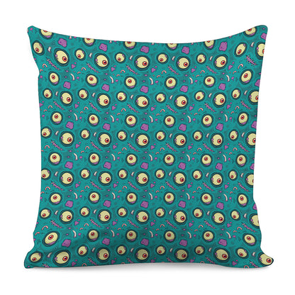 Blue Zombie Pattern Print Pillow Cover