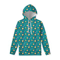 Blue Zombie Pattern Print Pullover Hoodie