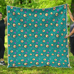 Blue Zombie Pattern Print Quilt