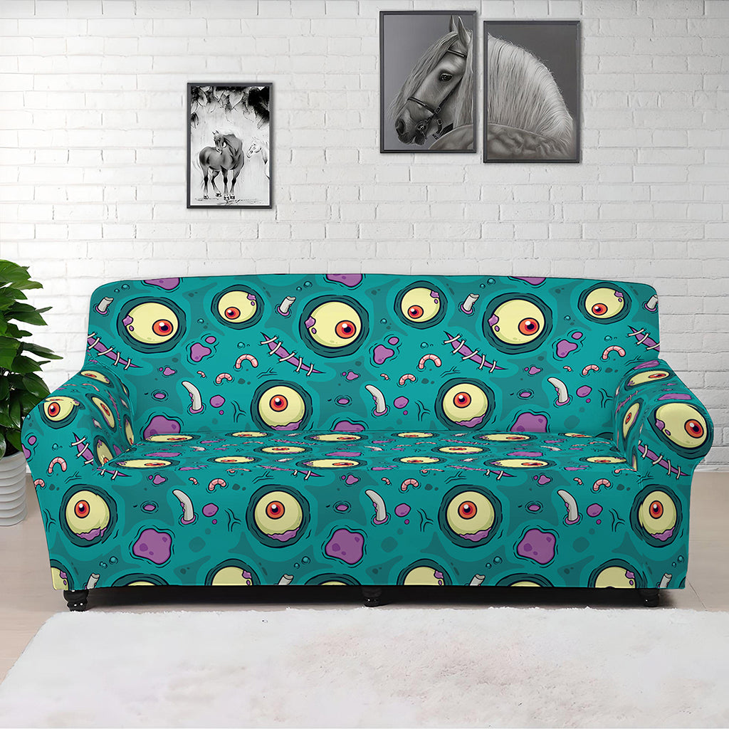 Blue Zombie Pattern Print Sofa Cover