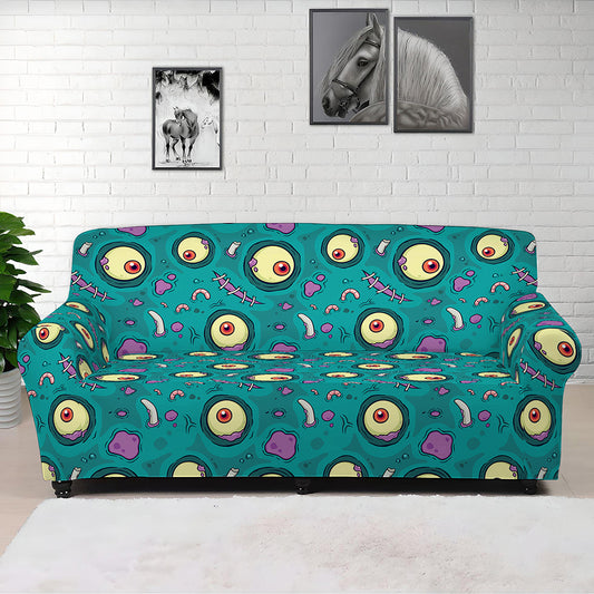 Blue Zombie Pattern Print Sofa Cover