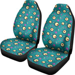 Blue Zombie Pattern Print Universal Fit Car Seat Covers