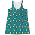 Blue Zombie Pattern Print Women's Racerback Tank Top