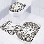 Bohemian Celestial Sun And Moon Print 3 Piece Bath Mat Set