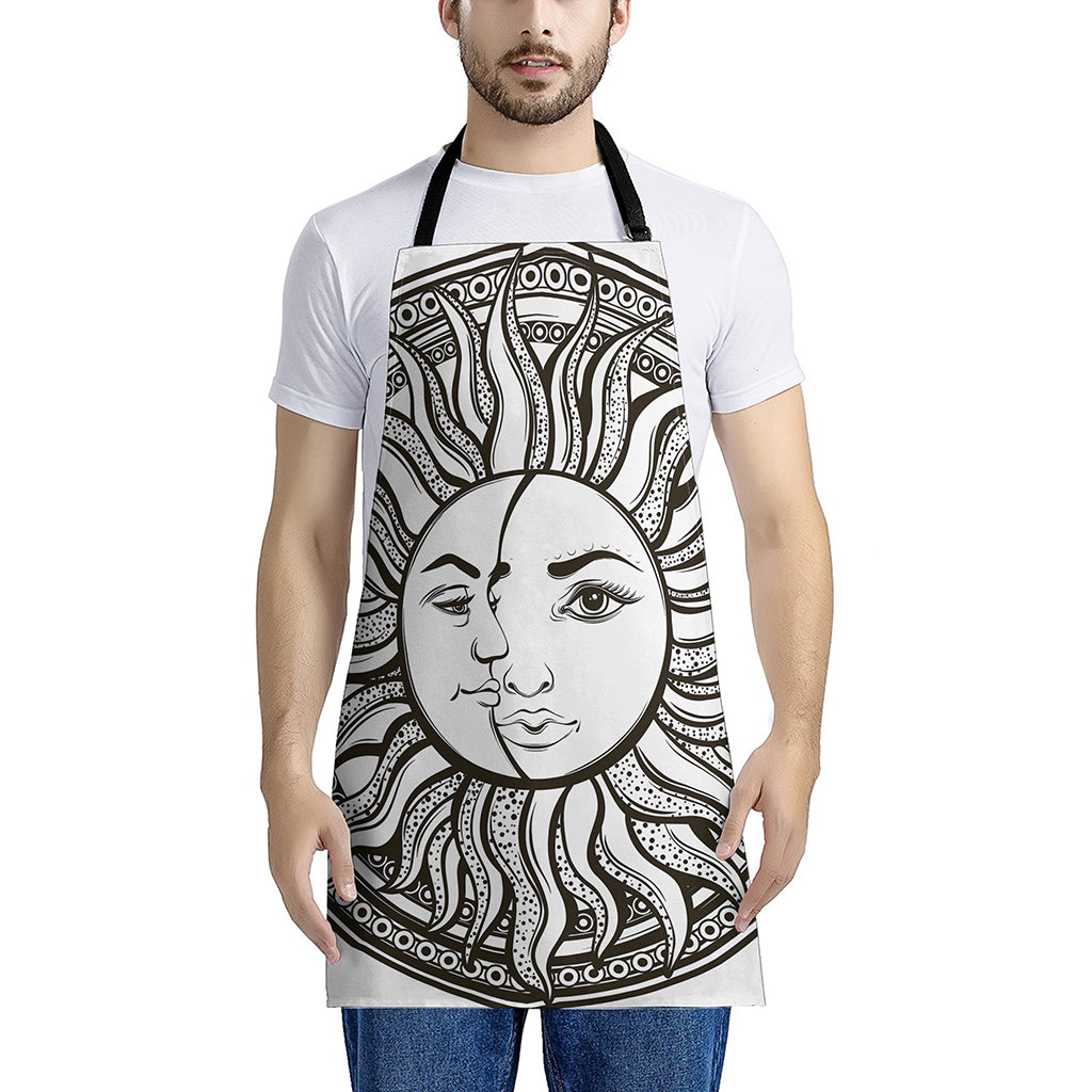 Bohemian Celestial Sun And Moon Print Apron