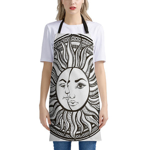 Bohemian Celestial Sun And Moon Print Apron