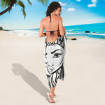 Bohemian Celestial Sun And Moon Print Beach Sarong Wrap