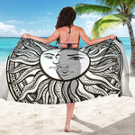 Bohemian Celestial Sun And Moon Print Beach Sarong Wrap