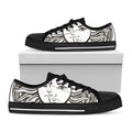 Bohemian Celestial Sun And Moon Print Black Low Top Sneakers