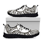 Bohemian Celestial Sun And Moon Print Black Sneakers