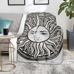 Bohemian Celestial Sun And Moon Print Blanket